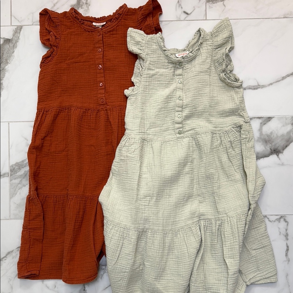Set of 2 Girls Gauze Dresses